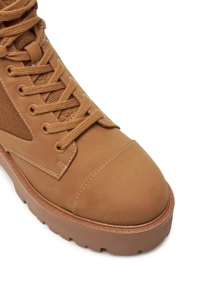 GUESS GUESS Kadın Kumaş Desenli Bağcıklı Kahverengi Günlük Ayakkabı FLTSLR LEM10-BROWN