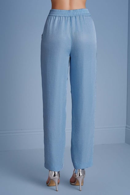 Guitar Guıtar Kadın Pamuklu Normal Paça Cepli Mavi Pantolon 25047-PANT-16