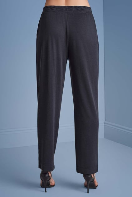 Guitar Guıtar Kadın Regular Fit Dokuma Kumaş Düz Paça Siyah Pantolon 25081-PANT-010