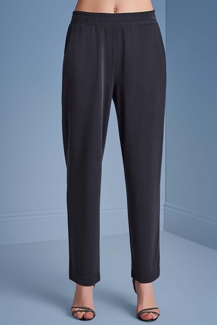 Guitar Guıtar Kadın Regular Fit Dokuma Kumaş Düz Paça Siyah Pantolon 25081-PANT-010