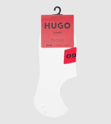 HUGO HUGO Erkek %100 Pamuk Dokuma Kumaş Marka Logolu Beyaz Çorap 50468123-100