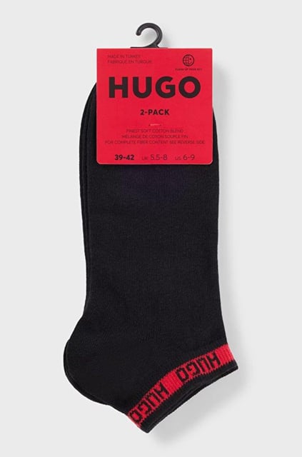 HUGO HUGO Erkek 2'li Pamuklu Marka  Logolu Siyah Çorap 50516394-001