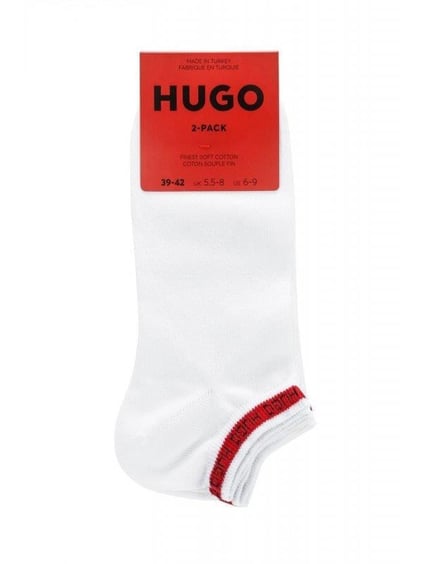 HUGO HUGO Erkek 2'li Pamuklu Marka  Logolu Beyaz Çorap 50516394-100