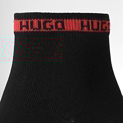 HUGO HUGO Erkek Dokuma Kumaş Nefes Alabilir Şerit Detaylı İkili Siyah Çorap 50516390-001