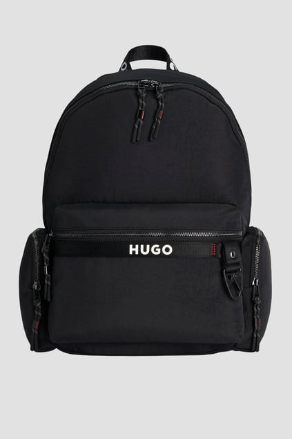 HUGO HUGO Erkek Fermuar Kapamalı Sırt Askılı Çok Bölmeli Siyah Çanta 50536007-001