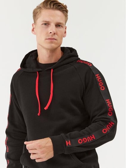 HUGO HUGO Erkek Kapşonlu Yaka Fermuarlı Uzun Kollu Siyah Sweatshirt 50497003-001