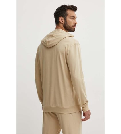 HUGO HUGO Erkek Kapşonlu Yaka Regular Fit Pamuklu Uzun Kollu Krem Sweatshirt 50518693-281