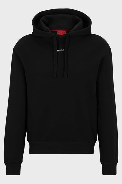 HUGO HUGO Erkek Kapüşonlu Yakalı Gögüs Ortasında Kontras Logolu Siyah Sweatshirt 50486478-001
