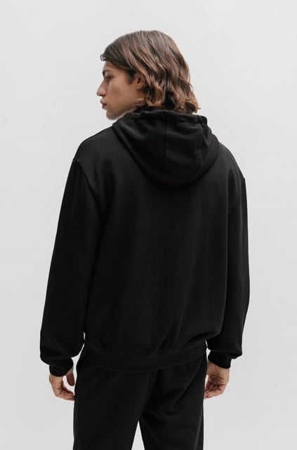 HUGO HUGO Erkek Kapüşonlu Yakalı Gögüs Ortasında Kontras Logolu Siyah Sweatshirt 50486478-001