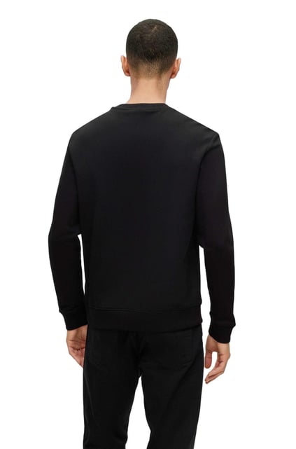 HUGO HUGO Erkek Marka Logolu Pamuklu Normal Kalıp Günlük Siyah Sweatshirt 50467944-001