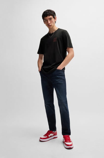HUGO HUGO Erkek Pamuklu Marka Logolu 2 'li Paket Günlük Siyah T-Shirt 50492550-001