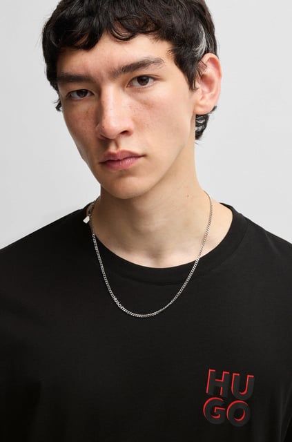 HUGO HUGO Erkek Pamuklu Marka Logolu 2 'li Paket Günlük Siyah T-Shirt 50492550-001