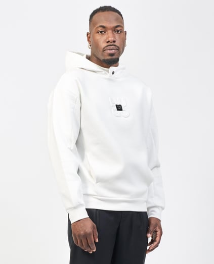 HUGO HUGO Erkek Rahat Kesim Monogram Logolu Pamuklu Yuvarlak Yaka Uzun Kollu Beyaz Sweatshirt 50530191-102