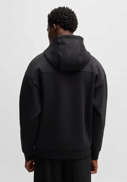 HUGO HUGO Erkek Rahat Kesim Monogram Logolu Pamuklu Yuvarlak Yaka Uzun Kollu Siyah Sweatshirt 50530191-001