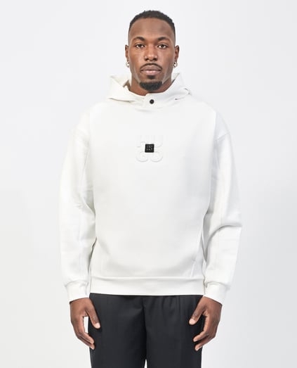 HUGO HUGO Erkek Rahat Kesim Monogram Logolu Pamuklu Yuvarlak Yaka Uzun Kollu Beyaz Sweatshirt 50530191-102