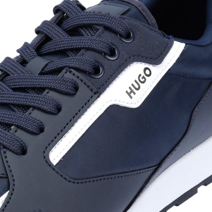 HUGO HUGO Erkek Rahat Yüksek Taban Deri Lacivert Sneaker 50536568-401