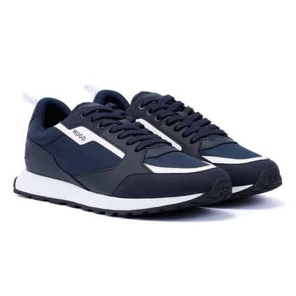 HUGO HUGO Erkek Rahat Yüksek Taban Deri Lacivert Sneaker 50536568-401