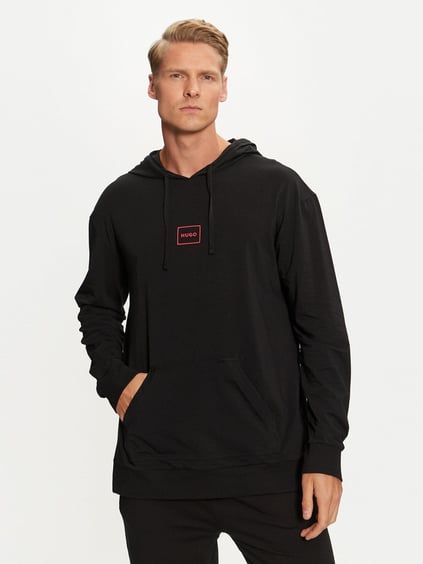 HUGO HUGO Erkek Regular Fit Marka Logolu Kapüşonlu Uzun Kollu Siyah Sweatshirt 50525244-001