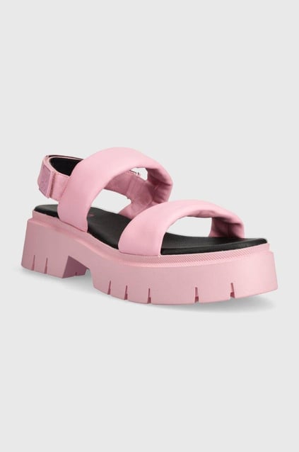 HUGO HUGO Kadın Logolu Düz Tabanlı Rahat Günlük Kullanım Pembe Sandalet 50517374-664