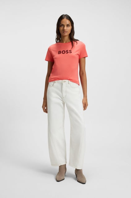 HUGO HUGO Kadın Marka Logolu Kısa Kol Yuvarlak Yaka Pembe1 T-Shirt 50501139-638