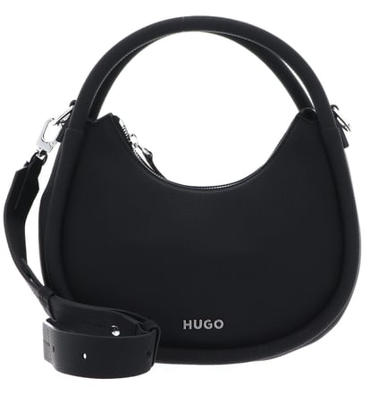 HUGO HUGO Kadın Metal Logolu Çıkarılabilir Çapraz Askılı Fermuarlı Siyah Omuz Çantası 50516927-001