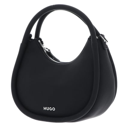 HUGO HUGO Kadın Metal Logolu Çıkarılabilir Çapraz Askılı Fermuarlı Siyah Omuz Çantası 50516927-001