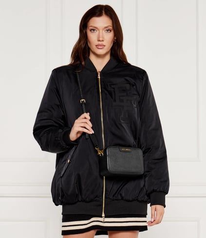 Just Cavalli Just Cavalli Kadın Gold Marka Logolu Ayarlanabilir Omuz Askılı Siyah Omuz Çantası 77RA4BI3ZS766-899