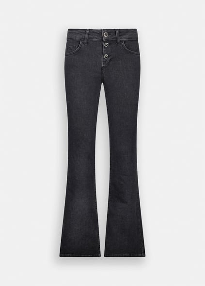 Liu Jo Lıu Jo Kadın Dar Kalıp Geniş Paça Pamuklu Denim Gri Pantolon UF5025D4646-87470