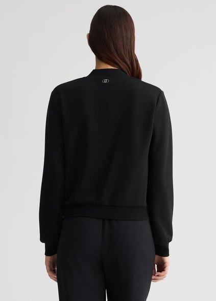 LIU JO Lıu Jo Kadın Düğme Kapamalı V Yaka Kısa Boy Uzun Kol Siyah Sweatshirt TA5224J4869-22222