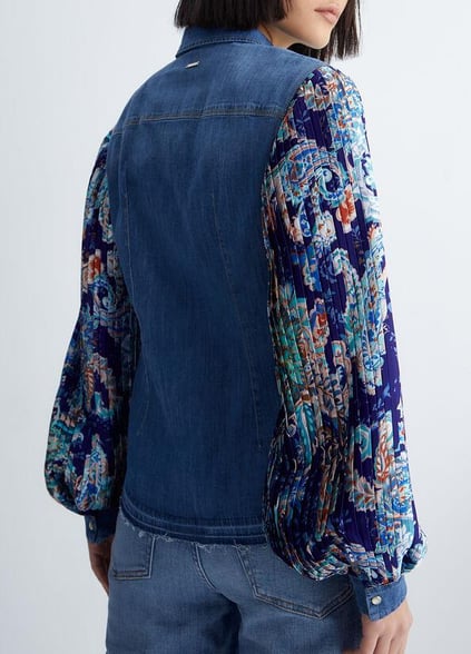 Liu Jo Lıu Jo Kadın Gömlek Yaka Uzun Kollu Slim Fit Lacivert Bluz UA3087D4051-78405
