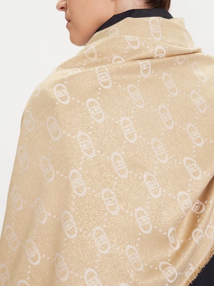 Liu Jo Lıu Jo Kadın Her Yerinde Monogram Logosu Kenarları Püsküllü Bej Şal & Eşarp & Fular 2F5043T0300-04178