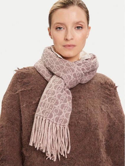 Liu Jo Lıu Jo Kadın Her Yerinde Monogram Logosu Kenarları Püsküllü Pembe Şal & Eşarp & Fular 2F5018T0300-71105