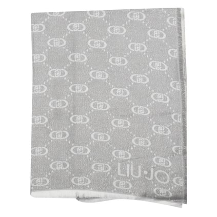 Liu Jo Lıu Jo Kadın Her Yerinde Monogram Logosu Kenarları Püsküllü Gri Şal & Eşarp & Fular 2F5043T0300-00532