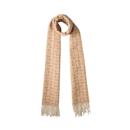 Liu Jo Lıu Jo Kadın Her Yerinde Monogram Logosu Kenarları Püsküllü Bej Şal & Eşarp & Fular 2F5018T0300-00070