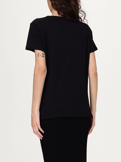 LIU JO Lıu Jo Kadın Kısa Kol Normal Bisiklet Yaka Günlük Siyah1 T-Shirt TA5170JS923-M9280