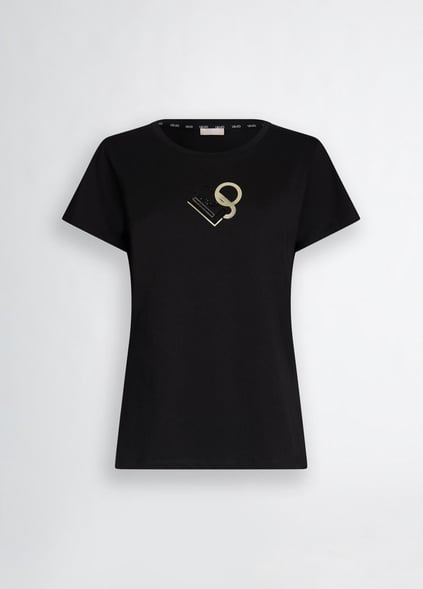 Liu Jo Lıu Jo Kadın Kısa Kol Normal Bisiklet Yaka Günlük Siyah T-Shirt TA5170JS923-M9121