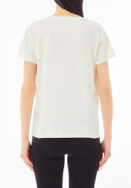 LIU JO Lıu Jo Kadın Kısa Kol Normal Bisiklet Yaka Günlük Beyaz T-Shirt TA5170JS923-M9120