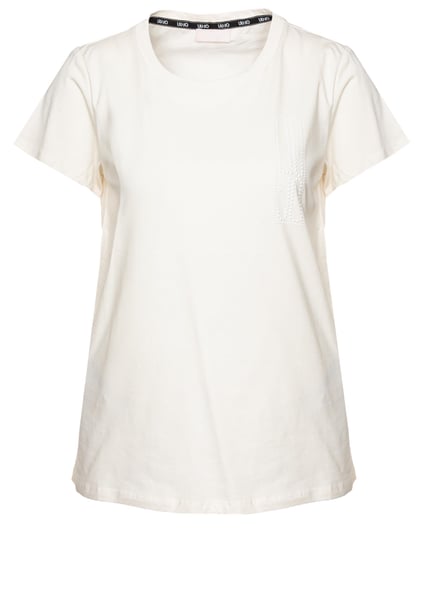 LIU JO Lıu Jo Kadın Kısa Kol Normal Bisiklet Yaka Günlük Beyaz T-Shirt TA5170JS923-M9120