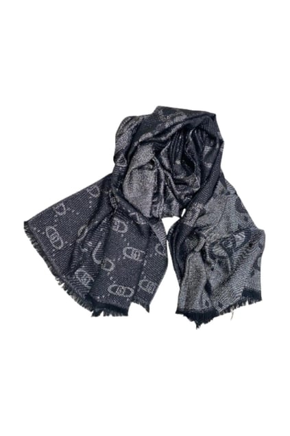LIU JO Lıu Jo Kadın Monogram Logolu Püsküllü Siyah Fular 2A5011T0300-22222