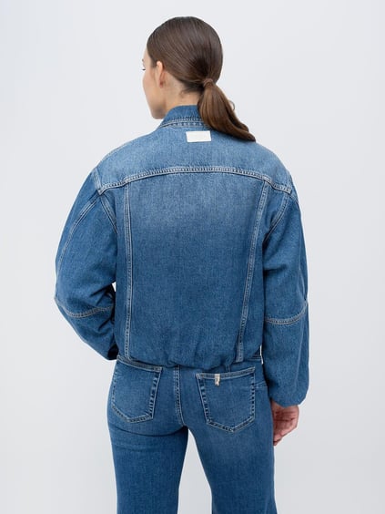 LIU JO Lıu Jo Kadın Normal Kalıp Beli Büzgülü Cep Detaylı Denim Mavi Ceket UF5221D0287-78913