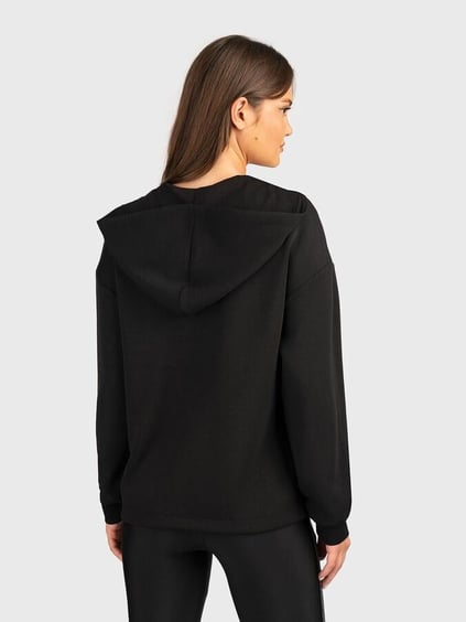Liu Jo Lıu Jo Kadın Normal Kalıp Kapüşonlu V Yaka Logo Şeritli Uzun Kollu Siyah Sweatshirt TF5091J4616-22222