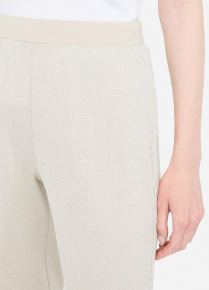 LIU JO Lıu Jo Kadın Regular Fit Beli ve Paçası Lastikli Dokuma Kumaş Ekru Pantolon TF5284J4747-A8586