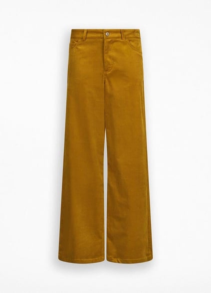 LIU JO Lıu Jo Kadın Yüksek Bel Rahat Kalıp Geniş Paça Sarı Pantolon MF5274T192A-X0734