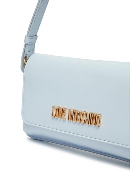 Love Moschino Love Moschino Kadın Ayarlanabilir Omuz Askılı Manyetik Tutturuculu Kabartmalı Logolu Mavi Omuz Çantası JC4058PP1MLO0-712