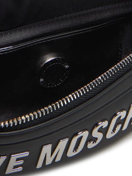 Love Moschino Love Moschino Kadın Bel Bağlamalı Kemer Ayarlamalı Deri Tek Fermuar Siyah Bel Çantası JC4195PP1MKD0-00B