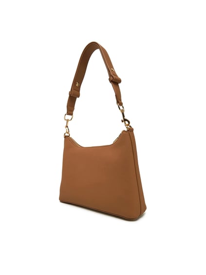 Love Moschino Love Moschino Kadın Cilalı Altın Renkli Metal Bağlantı Parçaları Bir Ana Bölme Kahverengi Omuz Çantası JC4025PP1MKD0-201