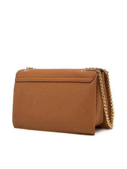 Love Moschino Love Moschino Kadın Deri Logo ve Zincir Detaylı Kahverengi Omuz Çantası JC4192PP1MKD0-201