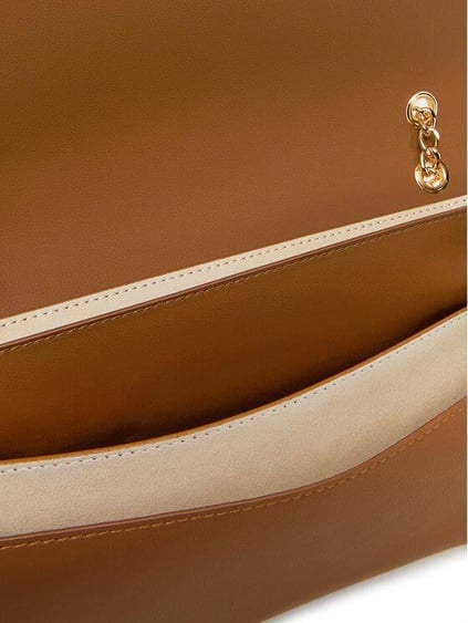 Love Moschino Love Moschino Kadın Deri Logo ve Zincir Detaylı Kahverengi Omuz Çantası JC4192PP1MKD0-201