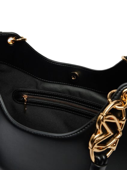 Love Moschino Love Moschino Kadın Deri Manyetik Kapamalı Ayarlanabilir Askılı Gold Detaylı Siyah Omuz Çantası JC4050PP1MLF0-000