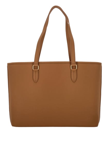 Love Moschino Love Moschino Kadın Deri Üzeri Logo Desenli Fermuar Kapamalı İç bölmeli Kahverengi Omuz Çantası JC4190PP1MKD0-201